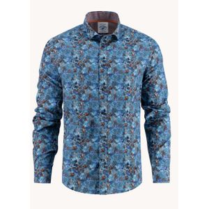 A Fish Named Fred - Shirt Watercolor Highland Jeans Blue - Overhemd - Lange Mouw