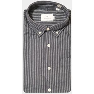 Basefield - Casual Hemd - Blauw - Katoen - Lange Mouwen