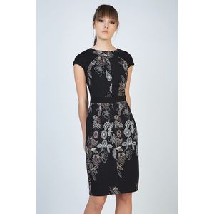 Conquista Fashion - Jurk - Bedrukt - Kapmouw en Tailleband