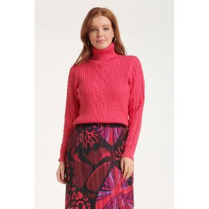 Smashed Lemon - Gebreid Top - Roze - Viscose Blend - Turtle Neck