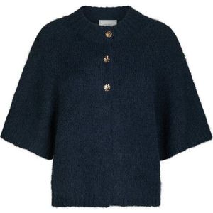 Neo Noir - Benuta Fluffy Knit Cardigan - Navy - Vest