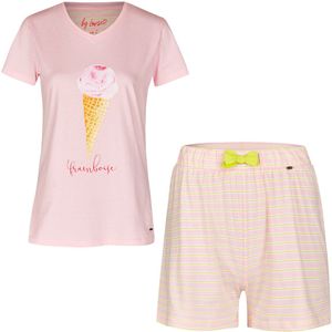 By Louise Dames pyjamasets rosa shortama + top