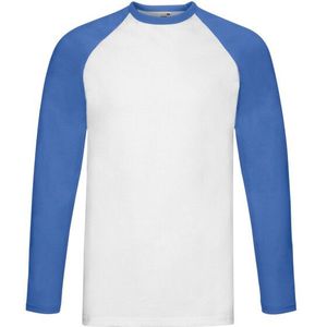 Fruit of the Loom - Heren Baseball T-shirt - Lange Mouwen - Effen
