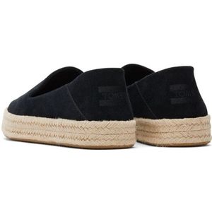 Toms - Carolina - Espadrilles - Zwart - Suède - Comfortabele Slip-on