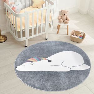 Muratap Vloerkleed beer rond laagpolig anime kids creme- 120 cm rond