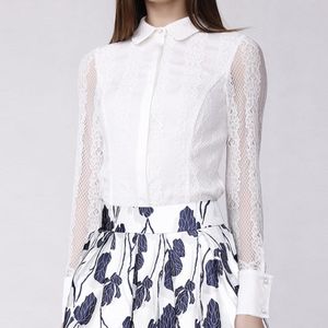 Lange Mouwen - Lace Tailor Shirt - Blouse