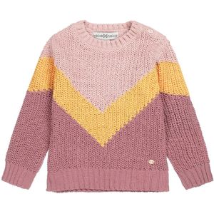 Koko Noko Meisjes gebreide sweater met v patroon dusty