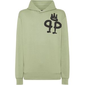 Philipp Plein - Hooded Sweatshirt King - Groen - Katoen