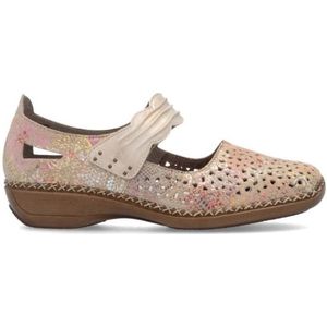 Rieker - 41399 - Ballerina - Beige Multi - Leer/Rubber