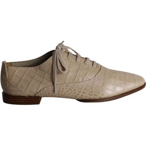 Alexander Wang Ingrid Croc-Embossed Oxfords in Beige Kalfsleer
