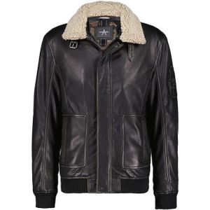 Donders 1860 - Leren Jas - Zwart - Heren Pilot Jack - Hoogwaardig Nappa Leer