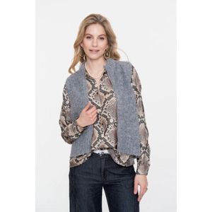 Geisha - Gilet - Mid Grey - Wol - Met Ritssluiting
