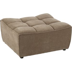 J-Line poef grid populierenhout/schuim donker taupe 84x92x44cm