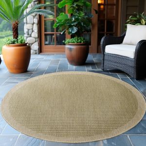 Muratap Solid binnen en buiten rond vloerkleed indoor & outdoor laagpolig effen - 120 cm rond