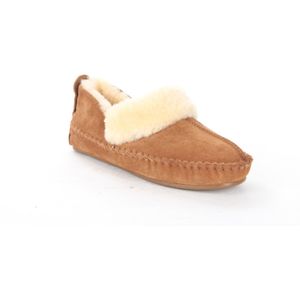 Warmbat Polarfox cognac dames pantoffel (gesloten hiel)