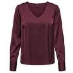 Only - Onlmika - T-shirt - Bordeaux - Lange Mouwen