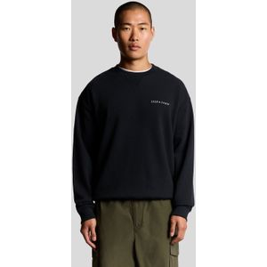Lyle & Scott - Script Brush Back Crew Neck Sweatshirt - Donkerblauw - Hoodie