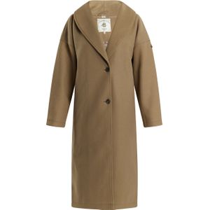 DreiMaster - Overgangsjas - Grijsbeige - Wollen Look - Dames