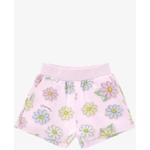 Monnalisa - Short - Rosa - Katoen - Bloemenprint