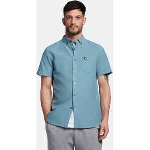 Lyle & Scott - Katoenen Slub Overhemd - Blauw - Korte Mouwen
