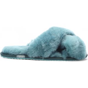 Dames - Pantoffels - Teal - Warm Winter Fur Crossover - Snowbelle