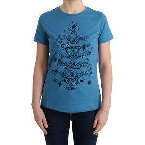 Dolce & Gabbana Dames Blauwe Katoenen 2017 Motief T-Shirt