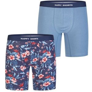 Happy Shorts - Long Boxershorts - Marine - 2er-Pack