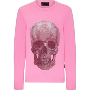 Philipp Plein - Pullover Round Neck Iconic Plein - Roze - Kasjmier
