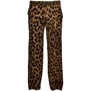 Palm Angels - Joggingbroek - Bruin - Wolmix - Dierenprint