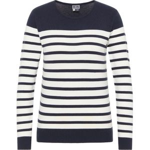 DreiMaster - Gebreide Trui - Marine - Dames - Wol Wit