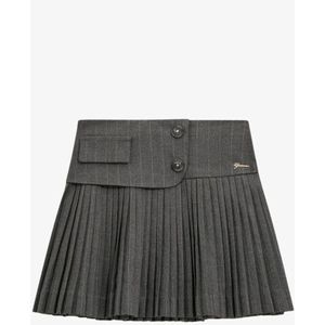 Guess Meisjes rok pinstripe pleated mini light grey melange