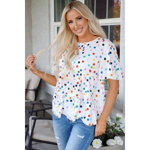 Gelaagde Polka Dot Blouse