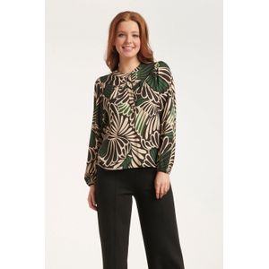 Smashed Lemon 24649 groene en zwarte grafische print top