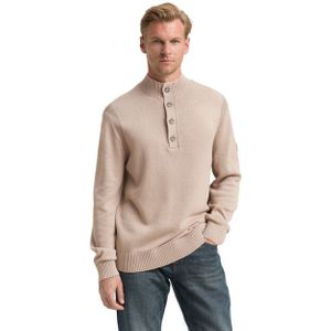 TOM TAILOR - Trui - Lichtbruin - Knitwear - Opstaande Kraag