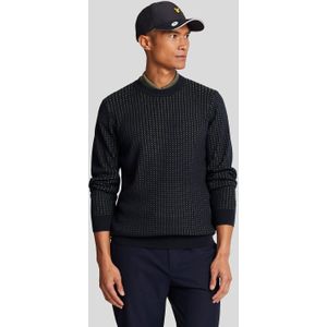 Heren - Golf Grid Crew Neck - Trui - Marineblauw