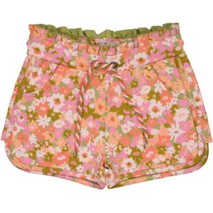 Quapi Meisjes korte joggingbroek brune aop flower