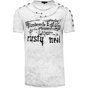 Rusty Neal - T-Shirt - Zwart - 100% Katoen - Normale Pasvorm