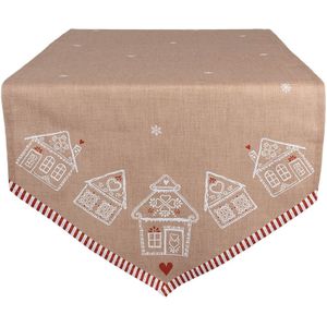 Clayre & Eef Tafelloper 50x160 cm katoen gingerbread house