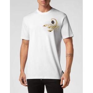 Philipp Plein - Round Neck Scorpion - T-shirt - Wit - Katoen
