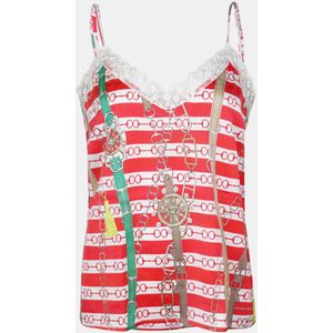 Mucho Gusto Slip top rood met nautische print