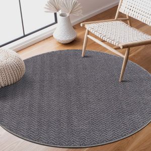 Muratap Everest vloerkleed modern geometrisch laagpolig rond tapijt woonkamer 120 cm rond