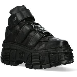New Rock - M-WALL285-S2 Plateau Laarzen - Zwart - Leder