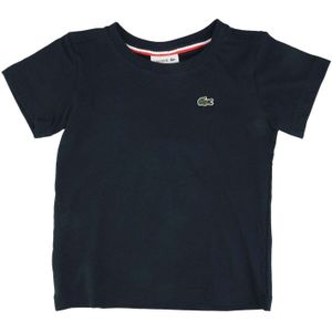 Lacoste - T-shirt - Marineblauw - Katoen Jersey - Ronde Hals - Voor Jongens