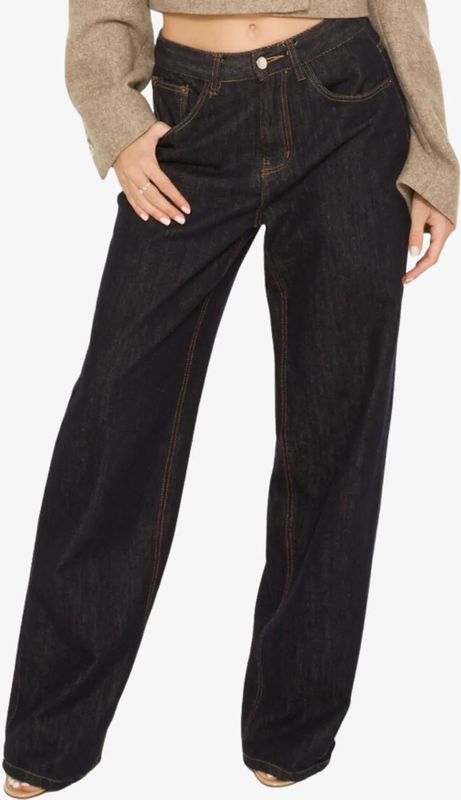 LA Sisters Dames spijkerbroek classic straight leg jeans dark blue
