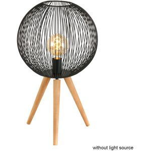 Anne Lighting Scandinavische tafellamp - hout e27- zwart