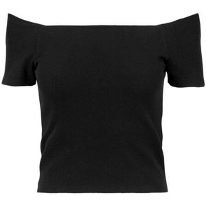 Urban Classics Dames geribd off shoulder t-shirt