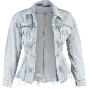 Alexander Wang Gestructureerde Denim Jas in Lichtblauwe Katoen