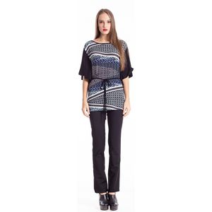 Conquista - Opvallende Print Top - Met Strikceintuur