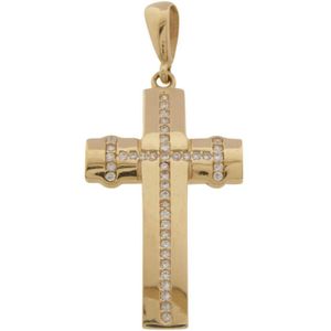 Christian Rose gouden kruis met zirkonia