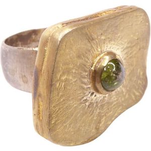 Christian Zilveren ring met groene toermalijn